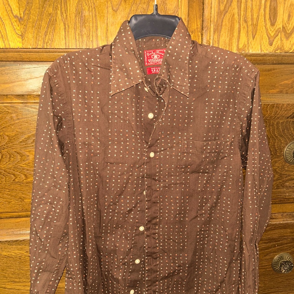 Vintage Lucky Brand Brown Cotton Shirt